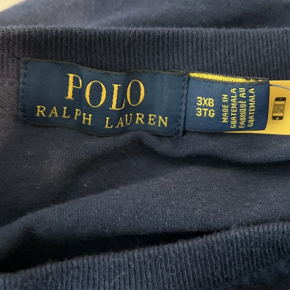 POLO RALPH LAUREN Men's Big & Tall Navy Rainbow Bold Logo Graphic T-Shirt NWT